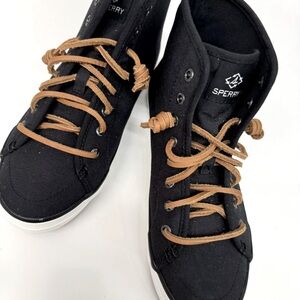 Sperry Top-Sider Crest Black High Top Sneakers SZ 7.5 Women’s New W/O Box/ Tags